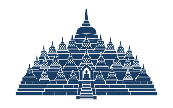 Borobudur Temple Landmark Vector Illustration, Central Java, Indonesia
Minimalist vector illustration of Borobudur Temple