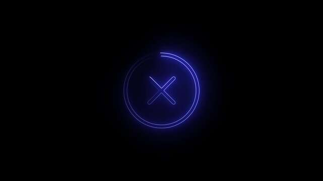 Bule cross mark icon on red circle background, symbol for failure, wrong and error sign for verification