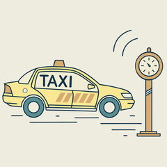 Naklejka premium vector illustration of taxi car