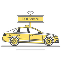 Obraz premium vector illustration of a taxi