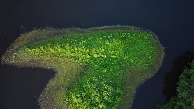 Pennington Flash Tom Edmondson Hide,Aerial Drone View of Pennington Flash Nature Reserve, Leigh, Greater Manchester, UK