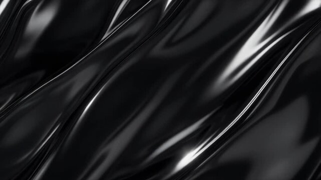 Slow Pan Across Flawlessly Smooth Reflective Black Obsidian Surface, Elegant Dark Abstract Motion Background in Full HD 1080p