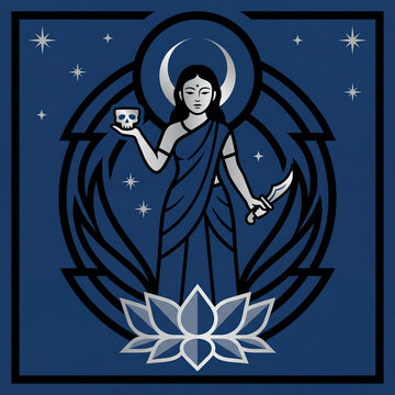 Tara : hindu godness art illustration of holy faith and scripture