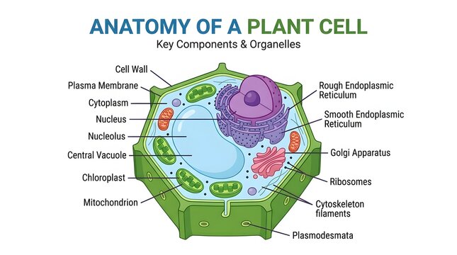 Detailed Diagram of Plant Cell Anatomy with Key Components
