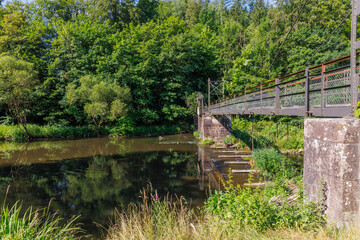 Obraz premium Bridge over the Nagold River in the Monbach Valley
