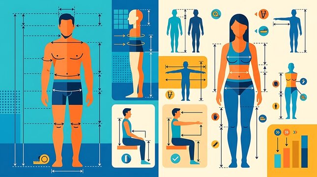 Human body measurement and anthropometry infographic guide