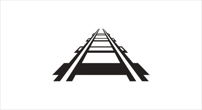 Perspective View of Railroad Tracks Leading into the Distance.