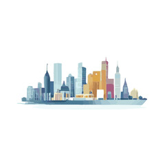 Obraz premium City Skyline Urban Landscape Illustration.