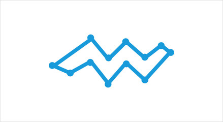 Fototapeta premium Abstract blue line graph with connected dots symbolizing data trends.