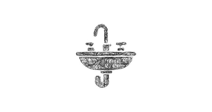 Sketch sink icon animation - smooth progressive reveal