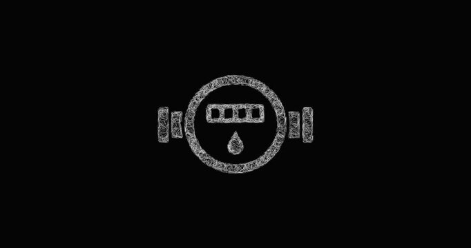 Sketch water meter icon animation - smooth progressive reveal