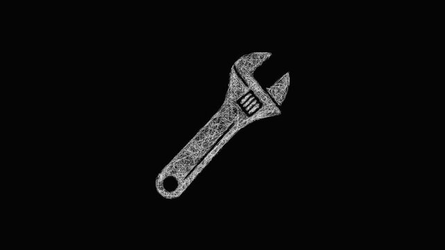 Sketch adjustable wrench icon animation - smooth progressive reveal