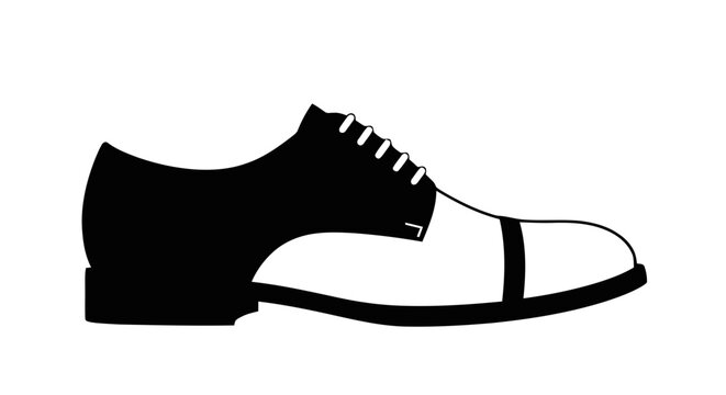 Vector illustration of classic twotone oxford shoe silhouette on a transparent background