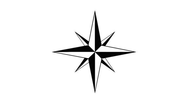 Vector illustration of compass rose icon vector illustration on a transparent background