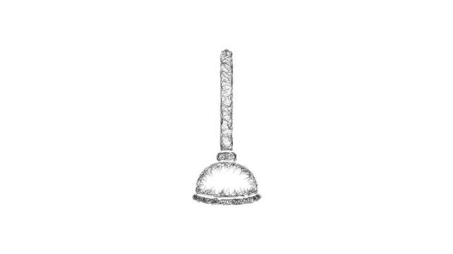 Sketch plunger icon animation - smooth progressive reveal