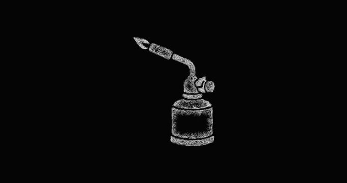 Sketch propane torch icon animation - smooth progressive reveal