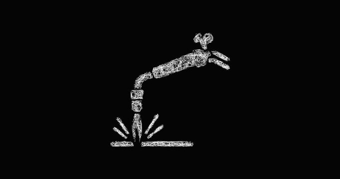 Sketch cutting torch icon animation - smooth progressive reveal