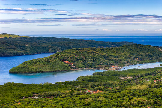 Lush green mangrove forests and tropical islands of Nusa Lembongan, Indonesia
