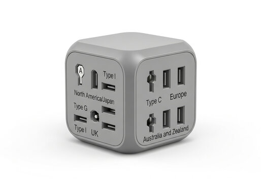 Universal travel adapter with multiple plug types