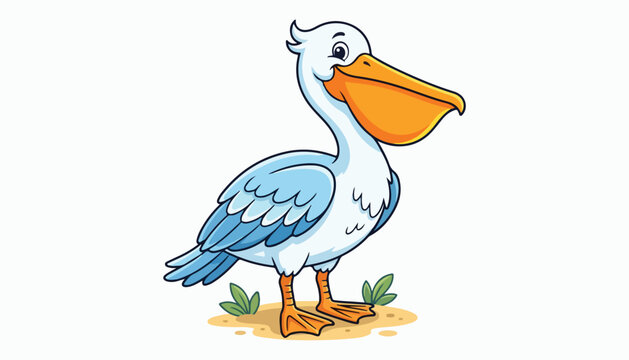 pelican bird clipart vector illustration