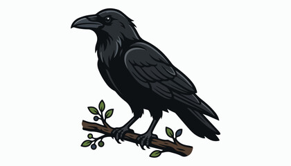 crow bird clipart vector illustration © Nayon