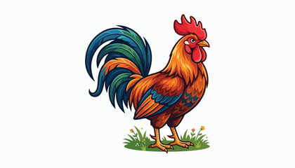 rooster bird clipart vector illustration © Nayon