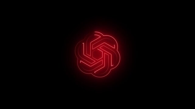 Abstract beautiful neon refresh and recycle icon animation background. Neon arrow icon background
