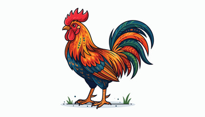 rooster bird clipart vector illustration © Nayon