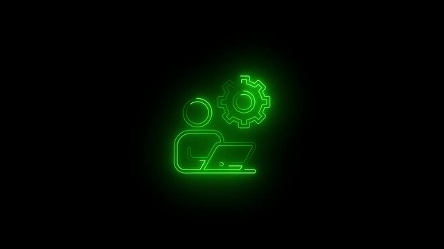 Glowing Neon Knowledge Base Icon, Symbol of Information, Learning, and ExpertiseModern Workplace Office Interior Design Comfortable Workspace Employee Productivity Home Office