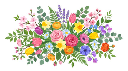 Fototapeta premium Vibrant Spring Flower bouquet, Floral Arrangement, Nature beauty