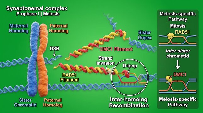 Meiosis prophase i synaptonemal complex and interhomolog recombination process