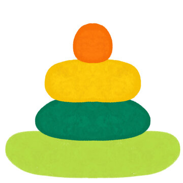 Colorful stacking rings toy illustration for children and babies
