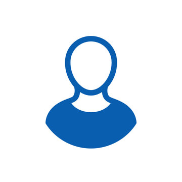 Blue User Icon Symbol, Anonymous Person Silhouette, Vector Graphic