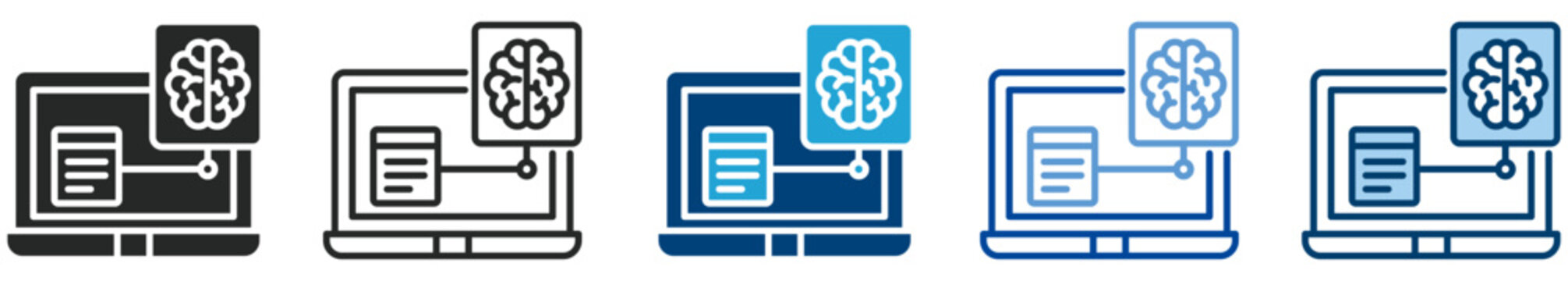 Machine learning icon set multi style icon set collection vector illustration