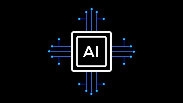 Futuristic A I Technology Chip Glowing Digital Circuit Board Artificial Intelligence Concept Modern Microchip Symbol for Machine Learning Automation and Smart Innovation