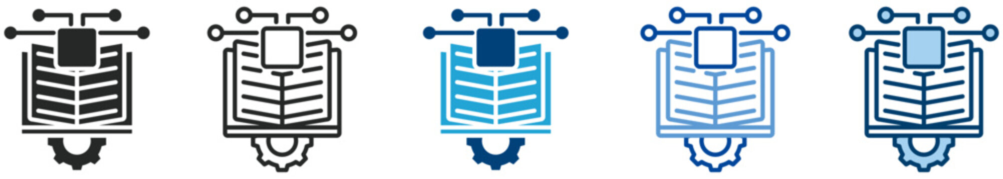 Machine learning icon set multi style icon set collection vector illustration