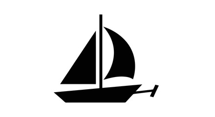 Fototapeta premium Vector illustration of sailboat silhouette icon vector illustration on a transparent background