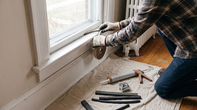 Window Draft Sealing Work Improving Residential Energy Efficiency