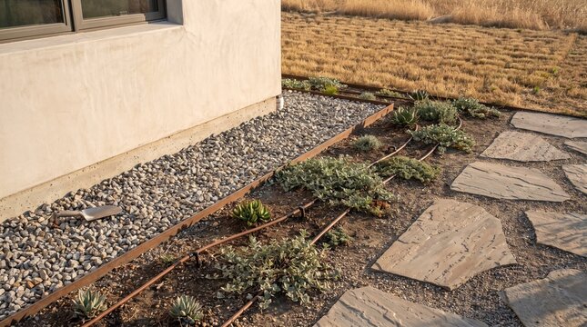 Defensible Space Detail With Gravel Border And Fire Resistant Planting