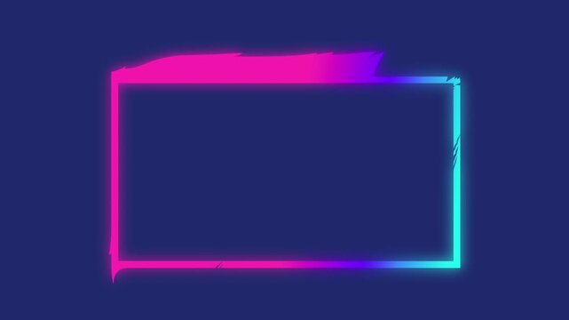 Animated Webcam Frame Overlay with Colorful Gradient Glow, Alpha Channel, 4K Loop
