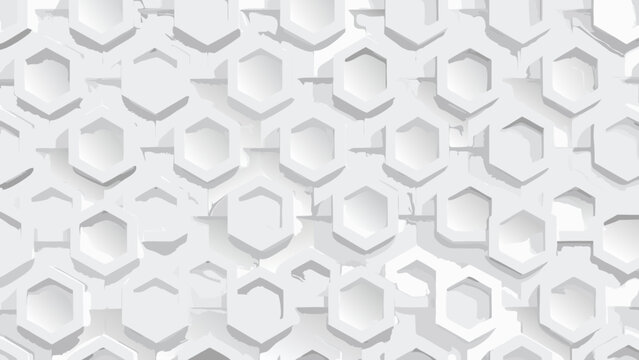 White honeycomb pattern with recessed hexagonal cells a repeating geometric design on a light background hexagons structure
