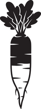 Daikon radish root vegetable icon representing healthy organic garden.