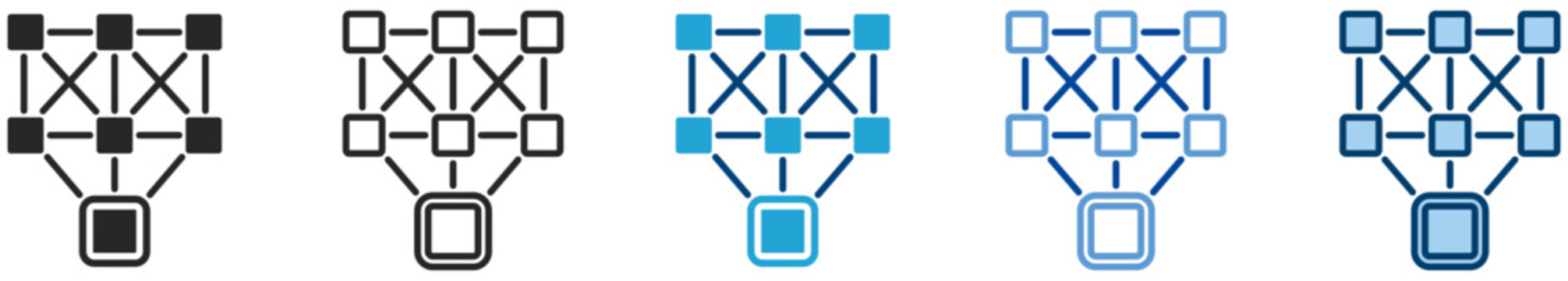 Deep learning icon set multi style icon set collection vector illustration