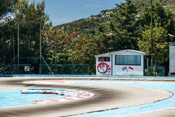 Obraz premium Cap d Ail, France - June 6, 2026: Federation Monegasque de Modelisme radio controlled car track near Monaco