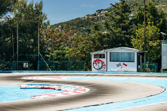 Cap d Ail, France - June 6, 2026: Federation Monegasque de Modelisme radio controlled car track near Monaco