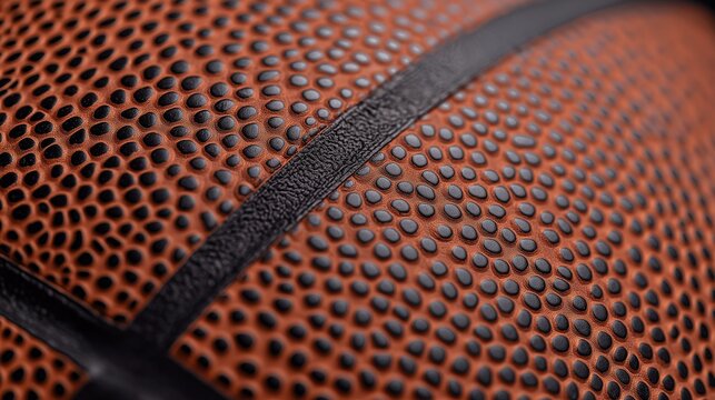 Close-up detail of a basketball ball texture, chaotic background