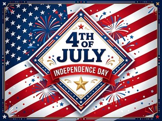 Fototapeta premium 4th of july independence day celebration background with american flag