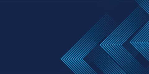 Obraz premium Minimalist Dark Blue Abstract Background with Glowing Arrow Lines for Technology, Featuring a Futuristic Concept with Modern Shiny Blue Geometric Lines. eps10