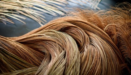 Fototapeta premium wave of sweet grass woven into traditional braids used in crafts and for its pleasant fragrance