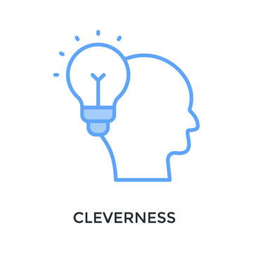 Cleverness Icon Lineal Blue Style. Vector Illustration For Graphic Design